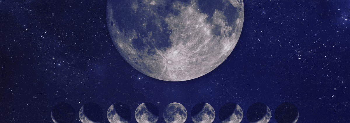 Mond am Nachthimmel symbolisiert Brauchtum und moderne spirituelle Rituale