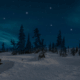 Atmosphärische Winterlandschaft mit zwölf Lichtpunkten symbolisiert wie Rauhnächte das Jahr beeinflussen