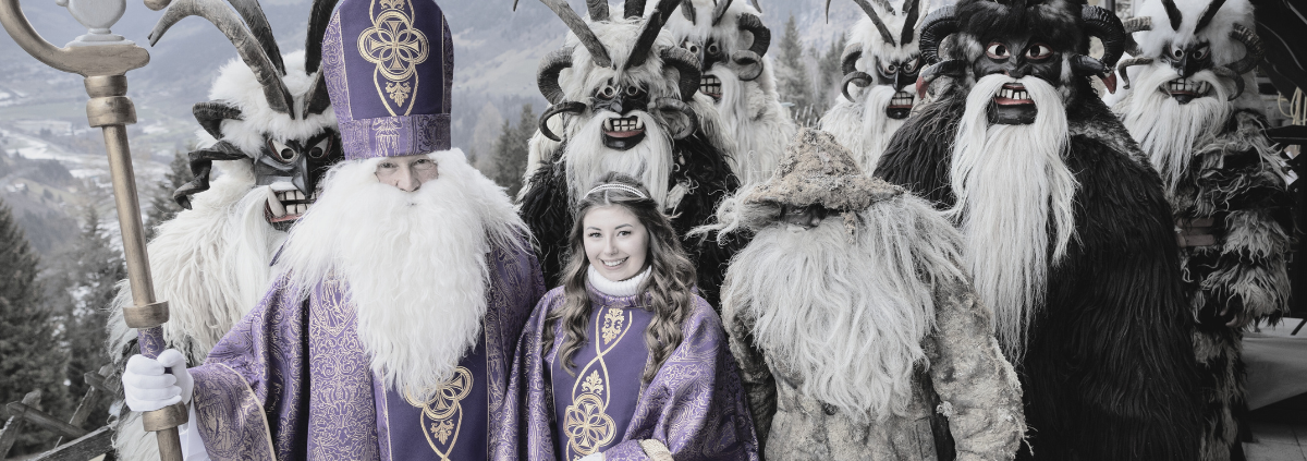 Rauhnächte-Figuren Nikolaus und Perchten symbolisieren den Übergang von Yang zu Yin und die Bedeutung der dunklen Winterzeit für tiefen Schlaf